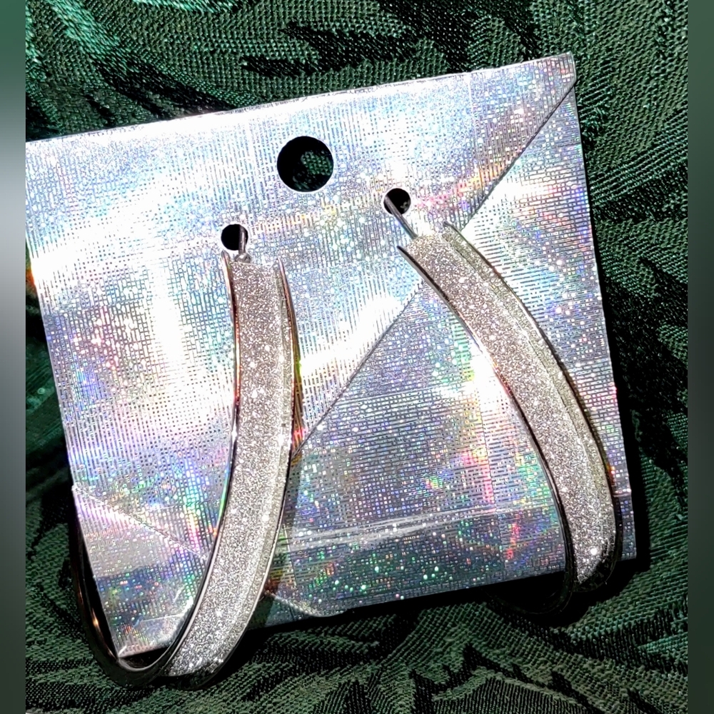 Silver Glitter Hoops